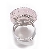 Adjustable Natural Rose Quartz Finger Rings RJEW-L090-A12-3