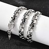 201 Stainless Steel Box Chain Necklaces for Men STAS-V011-01B-P-1-3