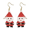 Christmas Glass Dangle Earrings EJEW-MZ00804-3