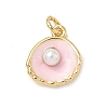 Shell Brass Charms KK-D426-17G-2