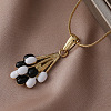 316 Surgical Stainless Steel Enamel White and Black Balloon Pendant Necklaces for Women GY8430-2