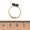 Adjustable 304 Stainless Steel Natural Lapis Lazuli Cuff Open Rings RJEW-P187-01G-03-5