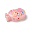 Electroplate Number Theme Resin Beads RESI-Q015-01I-2