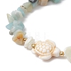 2Pcs Natural Flower Amazonite Chip Braided Bead Bracelets BJEW-JB11541-04-4