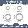 4Pcs 4 Styles 304 Stainless Steel Spring Gate Rings STAS-HY0002-16-2