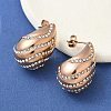 304 Stainless Steel Teardrop Stud Earrings EJEW-B108-07RG-2