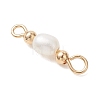 3Pcs 3 Styles Natural Cultured Freshwater Pearl Rice Beaded Links Connector Charms PALLOY-JF04914-02-4