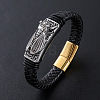 Punk Braided PU Leather Cord Bracelets IC2767-2-1