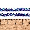 AB Color Plated Transparent Glass Beads Strands GLAA-G127-01-02O-2