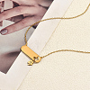 201 Stainless Steel Oval Tag Hollow Heart Clover Pendant Necklaces for Women TS8934-1