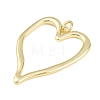 Heart Rack Plating Brass Big Pendants KK-Z067-10G-4