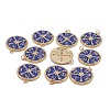 Eco-Friendly Brass Micro Pave Clear Cubic Zirconia Enamel Pendants ZIRC-C024-01G-03-2