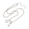Mother's Day Brass Micro Pave Clear Cubic Zirconia Mom Heart Pendant Necklaces for Women NJEW-A071-06B-P-5