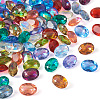 120Pcs 12 Colors Transparent Pointed Back Resin Rhinestone Cabochons KY-CW0001-01-4