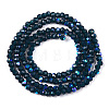 Electroplate Opaque Solid Color Glass Beads Strands EGLA-A034-P6mm-L07-2