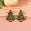 Christmas Tree  Alloy Enamel Stud Earrings FS-WG53A5C-01-1