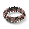 Bicone Natural Rhodonite Beads Stretch Bracelets for Women Men BJEW-C097-05B-4