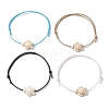 4Pcs 4 Colors Synthetic Turquoise Turtle Braided Bead Bracelets Set BJEW-JB11083-01-1