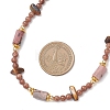 Natural Tiger Eye Chip & Round Persian Jade & Column Rhodonite Beaded Necklaces for Women NJEW-JN05633-3
