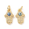 Eco-friendly Brass Micro Pave Clear Cubic Zirconia Pendants KK-D080-33G-1