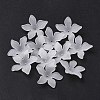 Frosted Translucent Acrylic White Flower Beads for Jewelry Making X-FACR-5335-13-2
