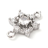 Brass Pave Clear Cubic Zirconia Connector Charms KK-G503-30P-2