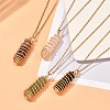 Double Pointed Mixed Stone Pendant Necklace for Girl Women NJEW-JN03684-2