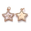 Brass Clear Cubic Zirconia Pendants KK-B028-05-B-3