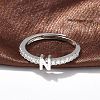 S925 Sterling Silver Adjustable Letter Rings for Women RJEW-M068-01P-N-4