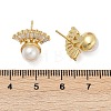 Fan Brass Micro Pave Clear Cubic Zirconia Clip-on Earrings EJEW-H154-12G-5