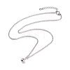 304 Stainless Steel Round Ball Pendant Necklace with Rolo Chains for Men Women NJEW-JN03845-02-2