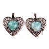 Natural Amazonite Peach Love Heart Pendants G-G158-01-11-1