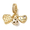 Sports Brass Micro Pave Clear Cubic Zirconia & Enamel Dangle Charms CU-CBA0A9C-02B-G-1