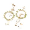 Vintage Natural Peridot Ear Studs EJEW-JE05806-02-5