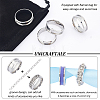 Unicraftale 12Pcs Stainless Steel Grooved Finger Ring Settings STAS-UN0038-94E-5