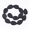 Natural Black Stone Beads Strands G-S364-026-2