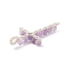 Natural Amethyst Faceted Round Beads Pendants PALLOY-TA00002-02-4