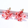 Alloy & Acrylic Dangle Stud Earrings FS-WG0D14E-01-1