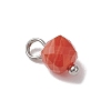 6Pcs 6 Colors Natural Quartz & Grey Agate & Banded Agate & Green Onyx Agate Faceted Cube Charms PALLOY-JF04798-01-4