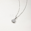 925 Sterling Silver Full Paved 0.22CT Crystal Moissanite Heart Pendant Necklaces for Women TX8783-2