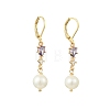 Brass Micro Pave Cubic Zirconia Leverback Earrings EJEW-JE07278-2