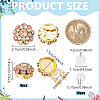 6Pcs Alloy Rhinestone Cufflinks FIND-NB0007-41B-2