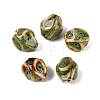 Vintage Handmade Porcelain Wrinkle Beads PORC-Q006-09E-1