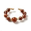 Adjustable Natural Carnelian with Brass Rings G-B075-01G-10-2