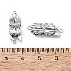 Brass Micro Pave Clear Cubic Zirconia Box Clasps KK-G523-13P-3