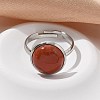 Half Round Natural Red Jasper Finger Rings RJEW-M062-01P-19-4