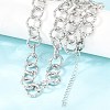 12MM 304 Stainless Steel Textured Ring Link Chain Necklaces for Women NJEW-Z115-11P-1