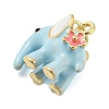 Elephant Rack Plating Brass Enamel Pendants X-KK-Q804-16G-2