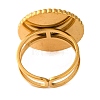 Flat Round Natural Mixed Stone Finger Rings RJEW-Q822-02G-4