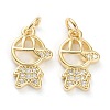 Brass Micro Pave Clear Cubic Zirconia Pendants LS-ZIRC-J041-16E-1